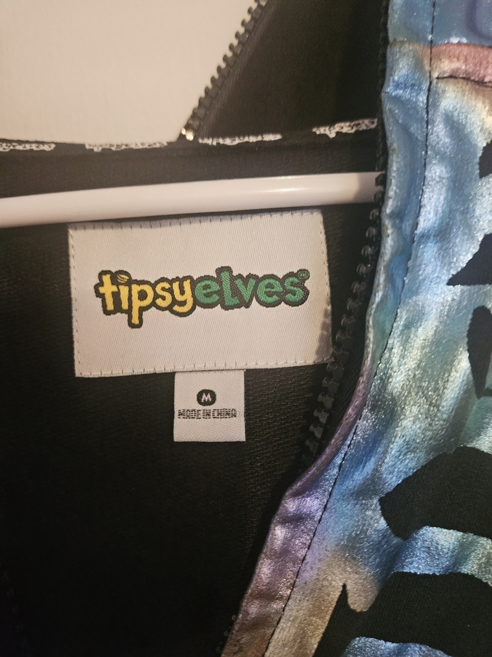 Tipsy Elves Black Onesie with Rainbow Tie-Dye Skeleton Print - Picture 5 of 5